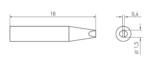 Жало паяльное WELLER RTM 015 S (RT 4) 1,5мм (T0054460499N)